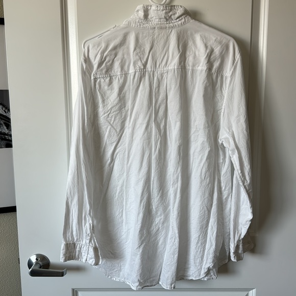Lightweight Cotton Button down White Boyfriend Shirt - Picture 4 of 4